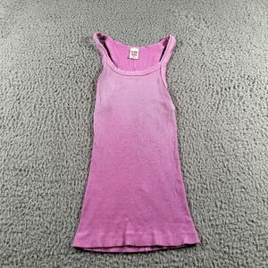 RE/DONE Hanes Women's Ribbed Tank in Pink Ombre Size XS Made In‎ USA